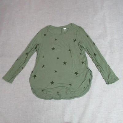 Camiseta Antigua Azul Marino Niñas Talla XL 14 Estrellas Verdes Manga Larga Relajada Lujo Camiseta Foto 1 de 4