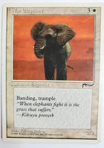 MTG Magic The Gathering Card War Elephant Summon White Chronicles Arabian Nights - Picture 1 of 2