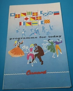 RARO PROGRAMA RMS QUEEN MARY CUNARD WHITE STAR LINE PARA HOY 26 DE JULIO 1963 - Imagen 1 de 3