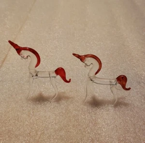 Vintage Einhörner aus mundgeblasenem Glas rosa - Bild 1 von 4