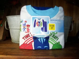 PJMASKS BOYS TODDLER 2 PIECE SLEEPWEAR SET SIZE 3T LONG SLEEVE FLANNEL PAJAMAS - Picture 1 of 1