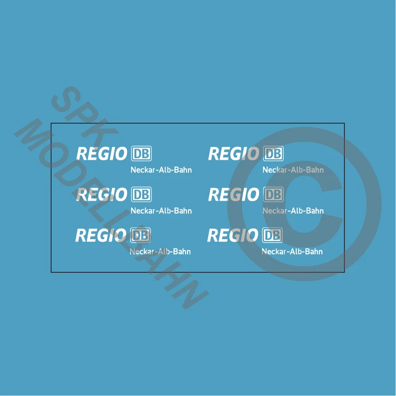 SPK MODELLBAHN 6x REGIO DB-Logo (Neckar Alb Bahn) für Wagen H0, TT, N Decals Epoche 5/6