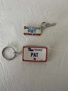 Llavero de recuerdo rectangular de plástico acrílico para matrícula de Texas con clip nombre PAT - Imagen 1 de 4