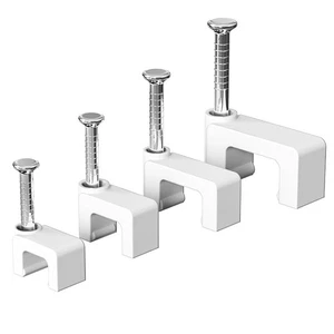 Cable Clips with Nails, 400 Pack Cord Wire Clips (5mm 6mm 8mm 10mm), Nail-in ... - Picture 1 of 7