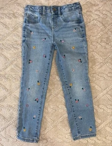 Girls Multicolored Floral Embroidered Jeans - Jumping Beans - Light Wash Size 6 - Picture 1 of 9