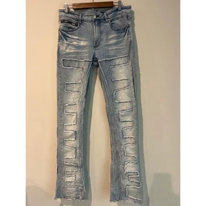 Rockstar Original RSM205 Denim Jeans Light Wash Distressed Patchwork Herren 34 - Bild 1 von 8