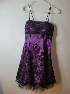 Stacy Sklar Blondie Nites Size 1 Purple And Black Lace Corset . - Picture 1 of 14