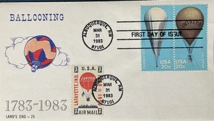 Land's End 2035A Balloon 2 Cover Set 5 Stamps Jupiter Albuquerque, NM  - Picture 1 of 2