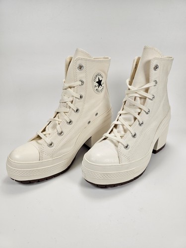 Stivali Converse A05348C Chuck 70 De Luxe Egret tacco alto bianco uomo 7 donna 9