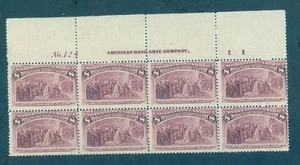 US 236 Columbus Restored to Favor,  Plate Block/8, M OG LH in 3 stamps, Bal NH - Picture 1 of 2