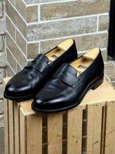 Herren Suitsupply Schwarz Leder Penny Halbschuhe Schuhe Größe UK11 US12 EU45 - Bild 1 von 20
