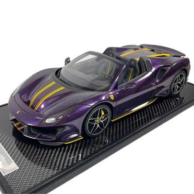 Modellino Auto BBR Models 1/12 Ferrari 488 Pista Spider Open Roof Viola Hong ... - Immagine 1 di 4