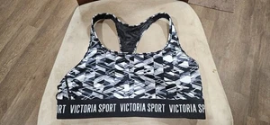 Victoria's Secret Sport BH Schwarz-Weiß Design.  Größe L Racerback Neu ohne Etikett - Bild 1 von 3