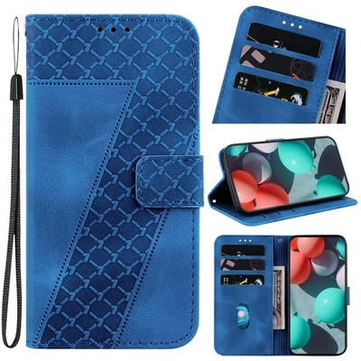 Leather Card Wallet Case For iPhone Samsung Huawei Bag Flip Stand Phone Cover - Image 1 of 4