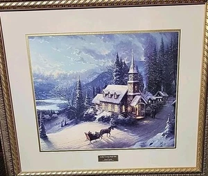 Thomas Kinkade ~ Sunday Evening Sleigh Ride 26x22x2 signiert / # Library Edition - Bild 1 von 9