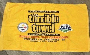 Pittsburgh Steelers Super Bowl XLIII Asciugamano Terribile Ufficiale 2-1-09 Myron Cope’s - Foto 1 di 4
