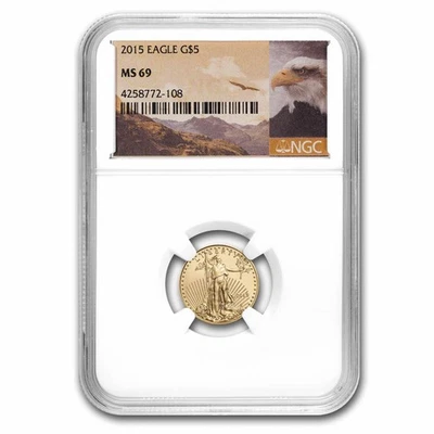 2015 1/10 oz American Gold Eagle MS-69 NGC - Image 1 of 3