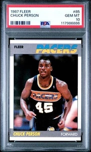 1987 Fleer Basketball Card CHUCK PERSON Rookie #85 Indiana Pacers PSA 10 - Picture 1 of 2