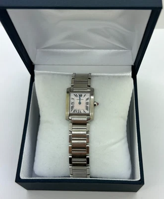 Cartier Tank Française Pink Mother of Pearl 2384 Steel Watch - Image 1 of 4