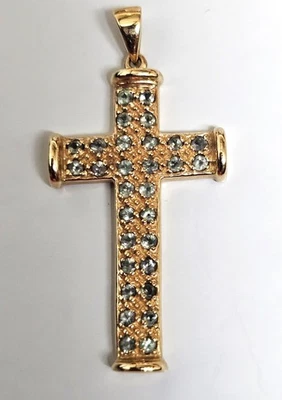 14K Gold Natural Alexandrite Cross Pendant Foto 1 de 4