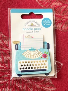 RARE & ONLY  1 - TYPEWRITER HELLO YOUR STORY DOODLE-POPS 3D STICKERS - Picture 1 of 1