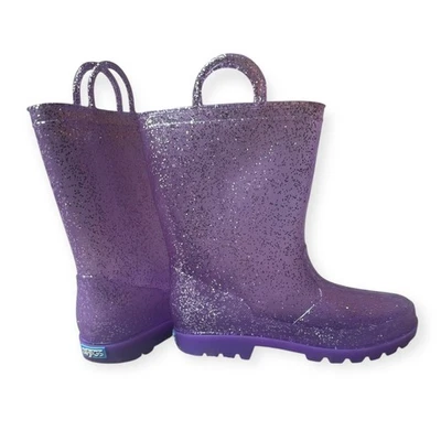 Zoogs Kids девочек фиолетовый блестящий дождя ботинки размер 2 - Изображение 1 из 4