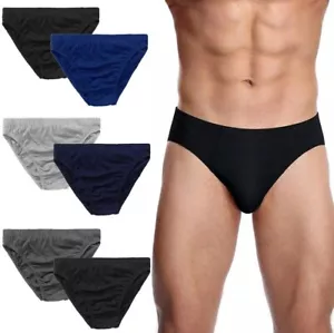 6 Pack / 12 Pack MENS BRIEFS CLASSIC SLIPS PANTS HIPSTER COTTON UNDERWEAR S-2XL - Picture 1 of 5