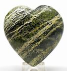 2.5" Chrysotile "Swiss Opal" Heart Polished Serpentine Crytal Mineral - Brazil