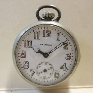 1913 WALTHAM 7 Jewel PENDANT POCKET WATCH 3/0s, Grade 310, Model 1900, Running - Picture 1 of 4