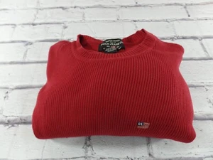 Vintage Ralph Lauren Polo Jeans Co. Mens XL Crewneck Ribbed Sweater Red - Picture 1 of 9