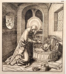 Beck Burgkmair Sigulina Original Antique Print 1516/ 1799 Abtissin zu Troclar - Picture 1 of 5