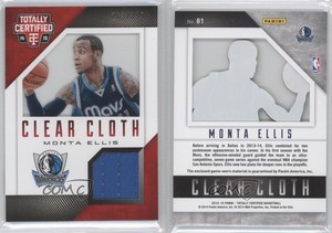 2014-15 Panini Totally Certified Clear Cloth Jersey Red /299 Monta Ellis #81