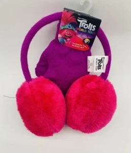 Dream Works Trolls World Tour Girls Red and Pink Earmuff and Gloves Set NEW - Picture 1 of 4