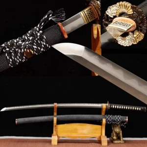 Damascus folded clay tempered japanese samurai katana Sword Genuine ray say - Picture 1 of 10