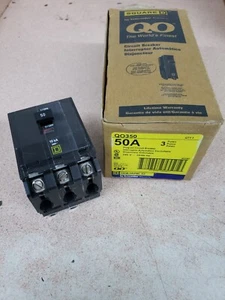 1 NUOVO Interruttore Miniatura Quadrato D QO350 3 Poli 50 A 240V - Foto 1 di 3