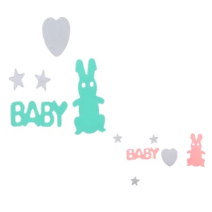 1x Packet Baby Shower Rabbit Plastic Table Scatter Confetti. Blue or Pink - Picture 1 of 5