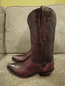 El Dorado Holly Exotic Caiman Tall Western Boots Snip Toe ED3052 Women's Size 10 - Picture 1 of 9