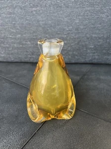 MCM Vintage Collezione Crystal Glass Line Italy Yellow Perfume Bottle & Stopper - Picture 1 of 13