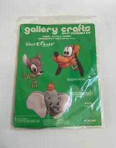 GALLERY CRAFTS WALT DISNEY FELT ORNAMENT KIT: Pluto, Bambi, Dumbo NOS Kit 8007 - Picture 1 of 7