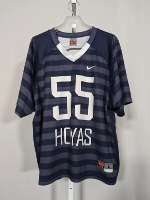 Футболка Georgetown Hoyas Nike командный выпуск официальная полоса синяя No55 большая  - Изображение 1 из 4