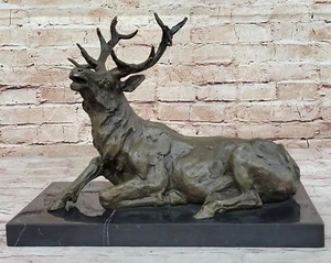 Milo`s Handcrafted Wildlife Art: Bronze Elk Stag Caribou, Collectible Trophy - Picture 1 of 10