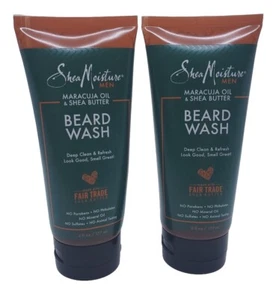 Shea Moisture Men Maracuja Oil - Shea Butter Beard Wash 6 oz Lot of 2 - Picture 1 of 6