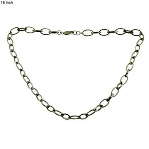 Collar de cadena de eslabones oxidados de plata de ley 925 - Imagen 1 de 4