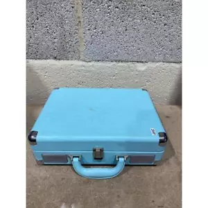 VTG Amos AM50513 Suitcase Vinyl Record Player Sky Blue Portable Built-in Speaker - Picture 1 of 15