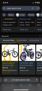 NAKTO Fat Tire Electric Bike 26” - Picture 1 of 5