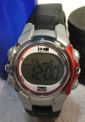 Timex 1440 Sports Digital Watch Black Buckle Band WR 50M Unisex - Image 1 of 3