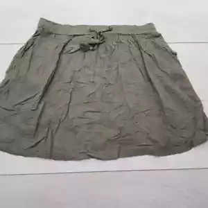 Pimkie Short A-Line Skirt Size L 14-16 Khaki Green Elastic Waist Holiday Summer - Picture 1 of 8