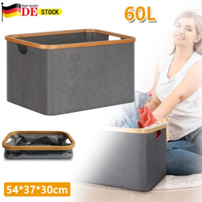 Wäschekorb Wäschesammler Faltbar Wäschebox Stoff Schmutzwäschebehälter Leicht DE - Bild 1 von 4