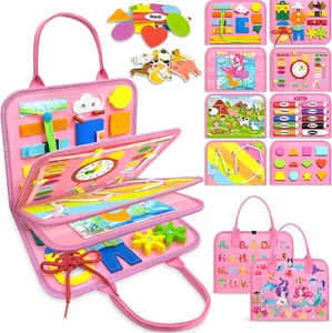 Tablero ocupado Juguetes Montessori para niñas pequeñas regalos de cumpleaños, libro ocupado sensorial para - Imagen 1 de 6