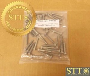 1/4-20 X 1.5 INCH HEX HEAD CAP SCREW GRADE 651 STAINLESS STEEL ( LOT OF 40) NEW - Imagen 1 de 3